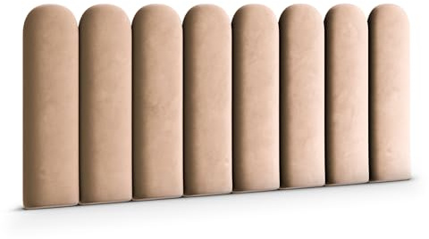 Muralo - Cojín de pared de terciopelo, panel acolchado de tela, para dormitorio, salón, cama, tapizado de pared, cabecero de cama, cojín lumbar, cojín acolchado de terciopelo mágico (beis, 30 cm x 60