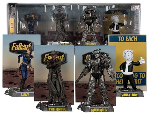 McFarlane Fallout Lucy, Maximus, The Ghoul & Vault Boy 6in Posed Figures 4pk Toys