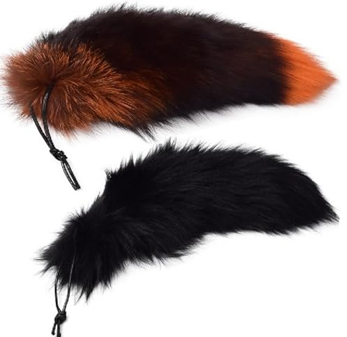 Nocyclonic 2 Pieces Fuchsschwanz Anhänger fox tail Schlüsselanhänger Niedlicher Fuchsschwanz-Schlüsselanhänger, Anhänger, Frauen, Schlüsselanhänger, Pompoms, Schlüsselanhänger 40cm (35)