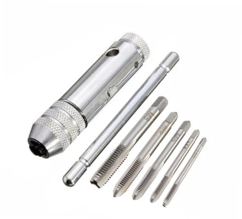 Gatuida Schraubenschlüssel mit Ratschenfunktion T-griff-gewindebohrerschlüssel Verstellbar für Metall und Aluminiumbearbeitung Geeignet für Reparaturen und Möbelmontage
