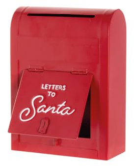 BIANCHERIAWEB Cassetta Postale Lettere per Babbo Natale Decorativa Rossa Modello Red
