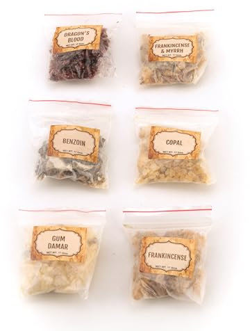 DHYANA 6 Weihrauch (Reinigung) Set mit 6 natürlichen Weihrauchsorten zur Reinigung – insgesamt 100 Gramm - Ethische Ernte, hohe Qualität