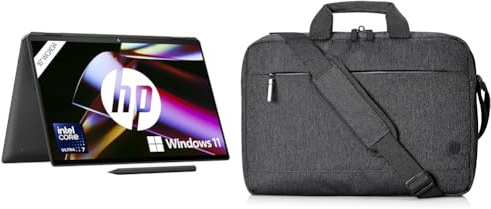 HP Spectre x360 2-in-1 Laptop, 16 WQXGA IPS Touchscreen, Intel Core Ultra 7 155H, Intel Evo, 16 GB DDR5 RAM, 1 TB SSD, Intel Arc Graphics, Windows 11, QWERTZ, Schwarz Sports Sleeve Laptophülle