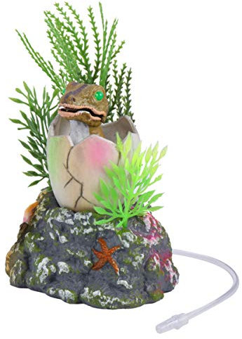 COLLBATH Aquarium Luftblasen Ornament Dinosaurier Dekoration Für Süßwasser Und Salzwasseraquarien Unterschlupf Mit Luftpumpe (Nicht Enthalten)