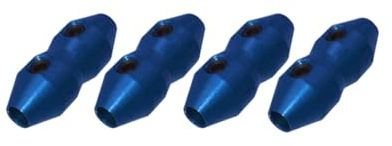Tmuare Aluminum Anodized Throttle Brake Cable Clamp Terminator Coupler For Go Kart (4pcs) (Blue)