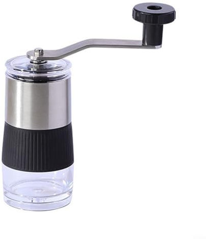 Moulin à café manuel pour expresso portable en acier inoxydable avec paramètres réglables pour le camping et les voyages (argenté)