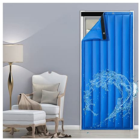 Couverture insonorisée pour portes et fenêtres, rideau de porte isolant thermique lourd avec coton et PU isolation phonique personnalisable bleu grande taille