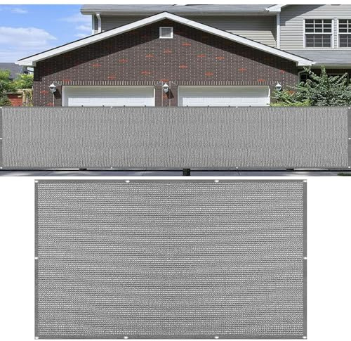 Balkongskärm, Insynsskydd, Trädgårdsskärm 90 x 210 cm Väderbeständigt Uv-Skydd Med Buntband Vindskyddsnät Staket för Balkong Och Uteplats, Grå