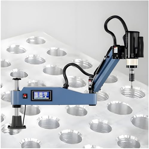 Eastnmythet Maschiatrice Elettrica Universale da 600W, Maschiatrice Multidirezionale a 360° con Pinze, Filettatrice Elettrica CNC da 220 V per Macchinari per Stampi,M3-M12