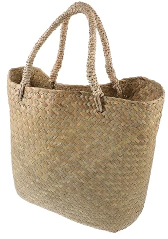 AKOOSY Panier à Fleurs Tressé Main en Matériau Naturel Kaki – Panier à Main pour Jardinage, Rangement Et Décoration – Léger Poignée Pratique pour Salon, Bureau Et Extérieur
