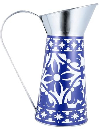 HIAKDOFT Pot De Fleurs Fer pour Décoration Intérieure Seau à Fleurs Support pour Plantes Contenant pour Plantes Design Rétro