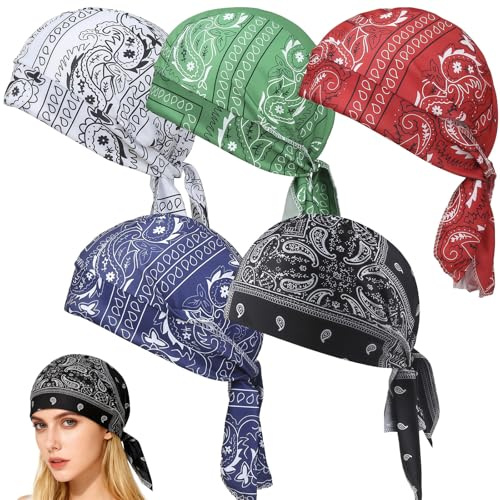 5 PCS Bandanas for Women, Bandana for Men Bandanas Head Women Comfortable Head Scarf for Men, Cap Suitable for Cycling Mountain Climbing Surfing Hiking Running Black