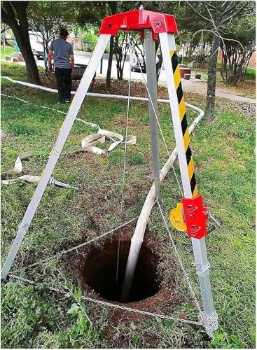 GHFXSCV Kit de trípode portátil de Aluminio para Espacios confinados con cabrestante de 2600 LB: Ideal para Lugares Altos, acantilados y Espacios Estrechos. Sistema de Rescate para Mayor s