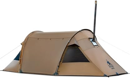 OneTigris Raven Nest Tunnelzelt, Zelt 2 Personen, Campingzelt wasserdicht 3000 mm, Winter warm Zelt mit Ofenloch für Camping, Reisen und Outdoor