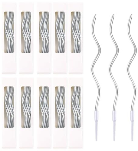 YOFDAL 60 Pezzi Candeline compleanno particolari, Candela sottile a forma di spirale, Candeline lunghe compleanno sottili, Argento