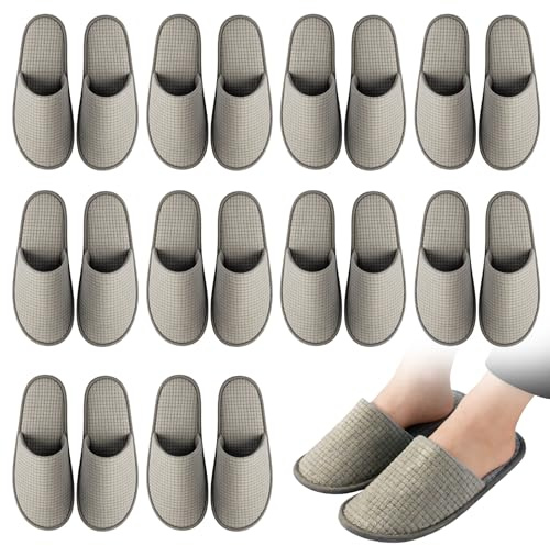 10 pares de pantuflas para invitados, pantuflas de hotel, zapatillas de viaje de forro polar, pantuflas de invitados antideslizantes, talla universal, zapatillas de spa suaves polares, talla única