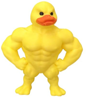 Canard en Caoutchouc Musclé, Figurine de Canard de Bain Humoristique, Décoration de Bureau ou Cadeau Drôle