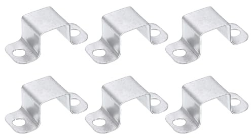 QUARKZMAN 6Pcs Conectores En Forma De U De 31x30 mm, Abrazadera Para Tubo Cuadrado, Soporte Para Tubería De Acero Galvanizado, Sujeción Para Postes De Cercas , Color Plateado
