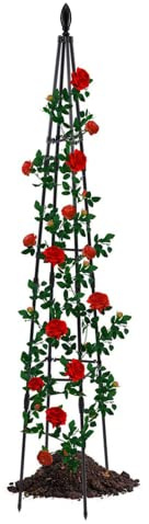 Obelisco da giardino 1, 6 m Supporti per piante in metallo per traliccio da giardino per piante rampicanti con 4 gambe per decorazione..