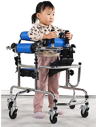 Telaio For Camminare In Piedi For Bambini Con Cuscino Deambulatore Pieghevole Con Altezza Regolabile Dispositivo Di Riabilitazione For Disabili Degli Arti Inferiori(6 Wheel)