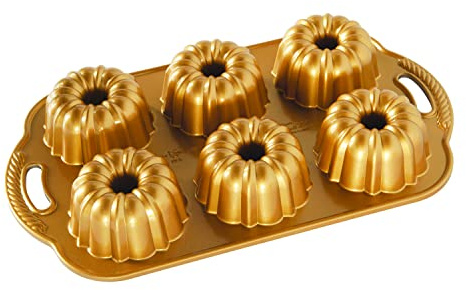 Nordic Ware Anniversary Bundtlette Pan, One Size, Gold