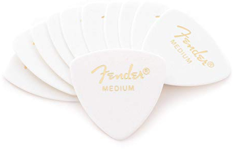 Fender Celluloid 346 Shape Classic Plektren, Weiß, Medium, 12 Stück