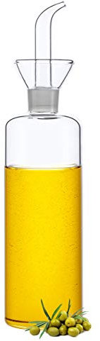 HAIZEEN 500ml Sin Necesidad del Embudo dispensador de Vidrio de Aceite de Oliva y vinagre Decantador para la Cocina, Laboratorio cristalería artesanía Mantiene el Aceite Fresco al Tiempo más Largo