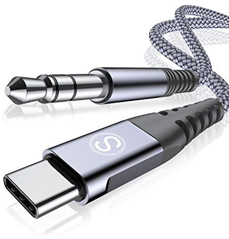 sweguard USB C Aux Kabel 1.2M,USB Type C auf 3.5mm Klinke Audio Aux Kabel für i Phone 17 16 15 Pro/Max/Plus,Samsung S26/S25/S24/S23/S22/21/20 Ultra,Huawei,iPad,Pixel,Xiaomi,Auto-Lautsprecher,Kopfhörer