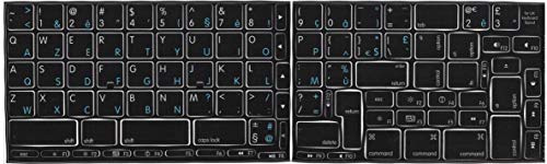 LA CAVERNE D'EABANI Sticker Clavier Mac QWERTY English + AZERTY Français Noir 14mm*14mm