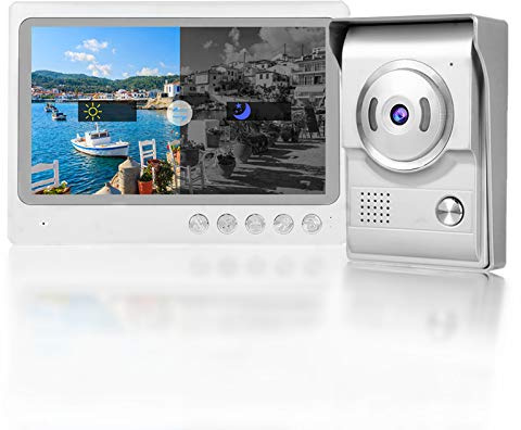 Visiophone Connecté Interphone Vidéo, 9 Pouces Moniteur Tactile, vision nocturne, Audio Bidirectionnel, étanche, système d'entrée d'enregistrement de prise de vue 100-240V(EU)