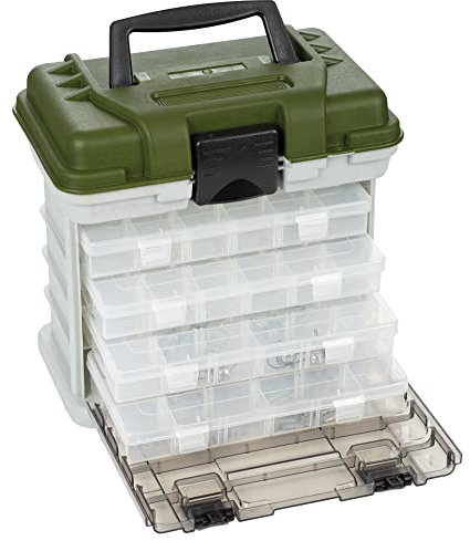 Zite Fishing Angelkoffer mit 4 Tackleboxen für Angelzubehör - Gerätekoffer & Angeltasche mit Boxen für Köder & mehr, Angelbox, Köderbox Angeln, Tackle Box Angeln, Angel Box, Angelboxen Angel-Köder-Box