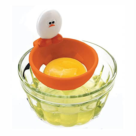 Bowl Type Egg Yolk White Separator BPA-Free New Plastic Dining Egg Divider Tools Egg Extractor, Cute Chicken Shape Design (1Pcs)