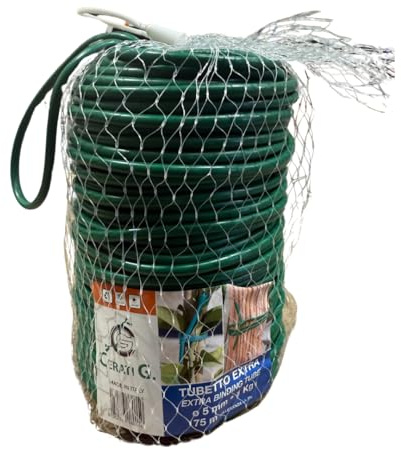 Gro Garden Products Flexible Tying Tube, Plant Ties for All Plants, Garden Ties for Plants, Garden String Plastic, Soft & UV Stable Garden Plant Ties for Plants (Green, 5mm x 75m (250ft))