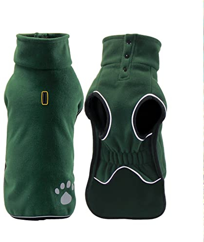 Hundemantel Winter Hundekleidung Hundepulli Sweatshirt Weiche Warme Hund Mantel Hundejacke Haustier Pullover für Kalte Wintertage,Reflektierende Fleece Hundeweste für Kleine Mittlere Große Hunde L