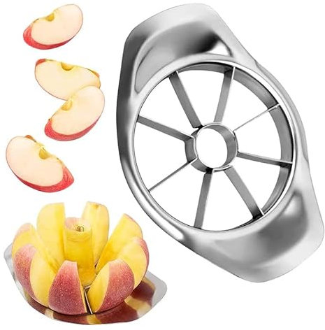 Edelstahl Apfelteiler Und Obstschneider 3 In 1 - Apfelentkerner, Schäler, Apfelausstecher Mit 8 Klingen Zum Schneiden Von Obst Und Gemüse