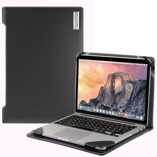 Broonel - Funda de piel negra para ordenador portátil, compatible con Acer Chromebook Spin 511 R752T Convertible de 11,6