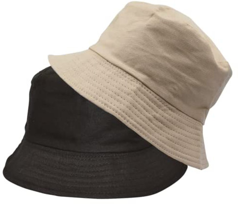Anglerhut Fischerhut Sonnenhut Bucket Hat Hut Reversibel Freizeithut Outdoor Wende-Hut Sommermütze Herbst Camping Reisen Wandern - für Damen Herren Kinder, Farbe wählen:Creme