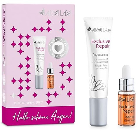 ARYA LAYA Exclusive Repair Augencreme & Serum im Set, 15 & 5 ml | Geschenkset Schöne Augen strafft, festigt & polstert Fältchen von innen auf; ofort-Effekt