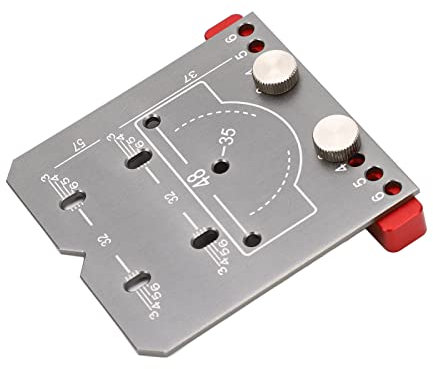 Plantilla de Bisagra Oculta Estilo Copa de Acero Inoxidable con Abrazadera, Guía de Perforación de 35 Mm, Kit Localizador de Perforadoras para Bisagras de Puertas de Gabinetes (S)