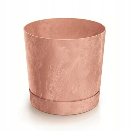 B2C Plant Pots Indoor Outdoor Plastic Marble Concrete Flowerpot Small Medium Large Tubo 5 Colours (35 cm, Terracotta)