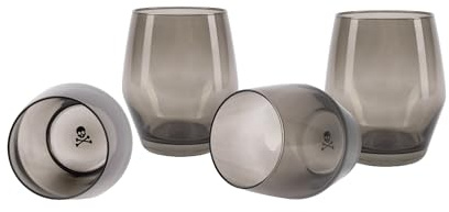 Scalpers - Juego de 4 Vasos de Agua de Cristal - Capacidad de 370ml - Elegantes y Duraderos - Para todo tipo de Ocasiones - Apto Lavavajilla