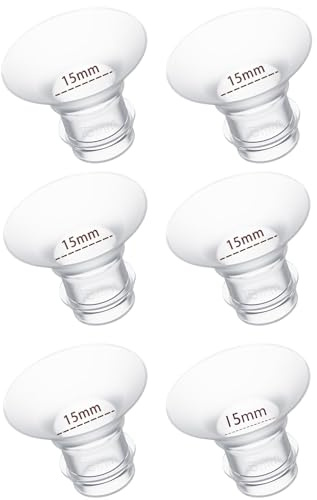Flange Inserts for Breast Pumps & Accessories Flange Sizing Kit Compatible with Momcozy Breast Pump Flange Insert Lansinoh/Spectra/Haakaa/Nullie/Medela Breast Pump Electrical (15mm 6PCS)