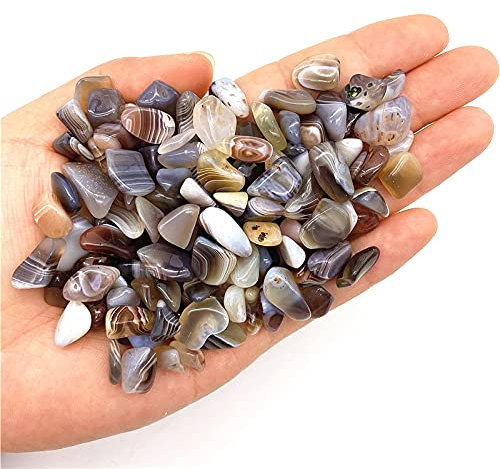 AZOOB Gravier de Cristal de Pierre d'agate Grise Naturelle de 50g adapté au Gravier de Cristaux de Quartz Naturel de décor à la Maison ERTEYIN