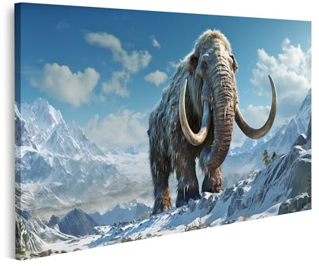 islandburner Bild auf Leinwand Wolliges Mammut in einer prähistorischen Eiszeitlandschaft Bilder Wandbilder Poster