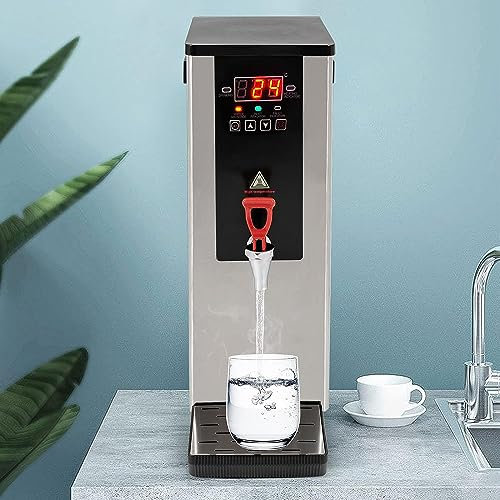 ANSNOW Stainless Steel Electric Commercial Water Boiler Dispenser 10L - Hot Waterhine with Faucet, LCD Display - Ideal for Tea, Coffee, Water - Silver