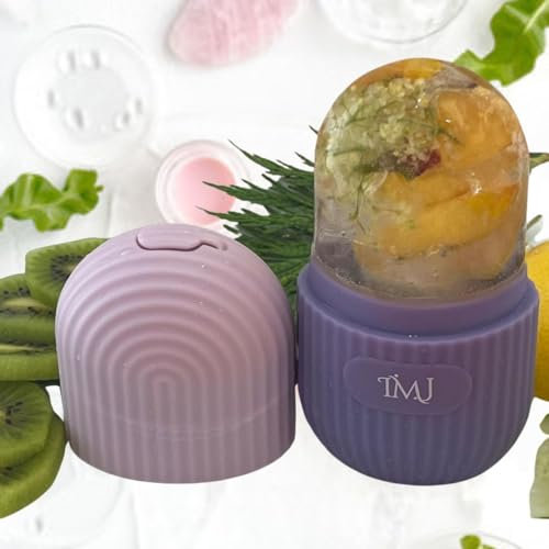 IMJ Ice Face Roller Massager | Skin Care Tool for Remove Puffiness| Reduce Pores| Tightening Skin|Reusable Silicone Mold | Ice Roller Massager for Eyes, Face, Neck and Body | Purple