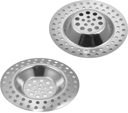Kitchen Sink Strainer, 2 Stainless Steel Sink Drain Strainer,Hair Catcher For Kitchen Bathroom,75mm Stainless Steel Kitchen Sink Strainer Plug,Sink Sieve Shower Drain Cover Plug Hole Sink Tub Strainer