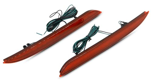 Nebelschlussleuchte,RüCkleuchten 2 stücke Geräucherte Hinten Schwanz Stoßfänger Reflektor Bremslicht Lampe Fit for Ford Mustang 2015 2016 2017 Auto Zubehör(real red)