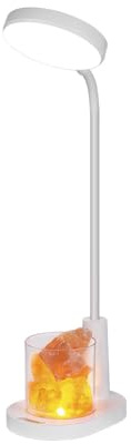 Kabellos Schreibtischlampe, LED Tischlampe Dimmbar,Touch Dimmbar Tischlampe, mit RGB colorful gradient,4 Modi, 3 Lichthelligkeitsstufen USB Aufladbar, 360°Flexibler Schwanenhals Tischleuchte (Weiß)