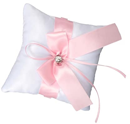 KOMBIUDA Rosa Eheringkissen Stil C aus Stoff für Trauung und Verlobung | Blumenmuster, Weich und Angenehm, 1 Stück, Romantischer Look